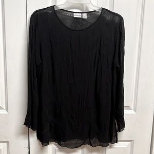 Chico's Black Sheer Tunic Top